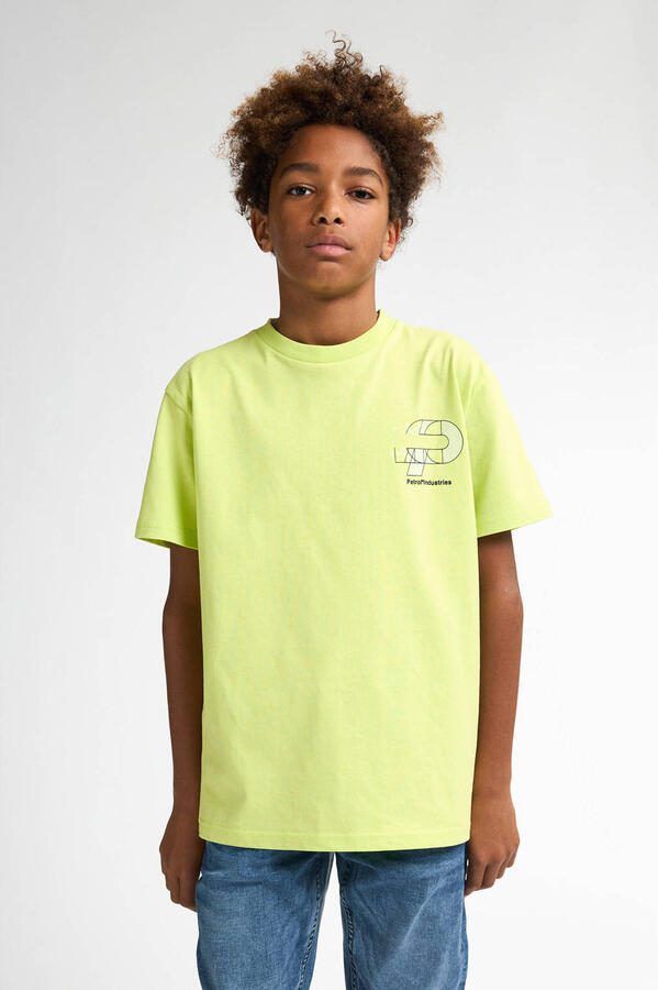 Petrol Industries T-shirt met backprint geel