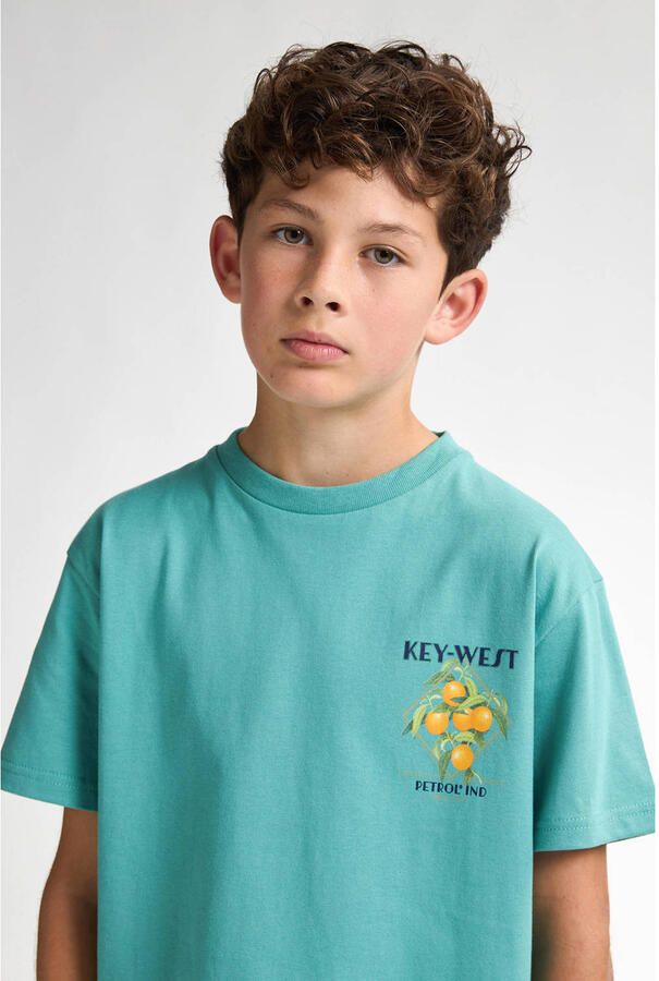 Petrol Industries T-shirt met backprint groen