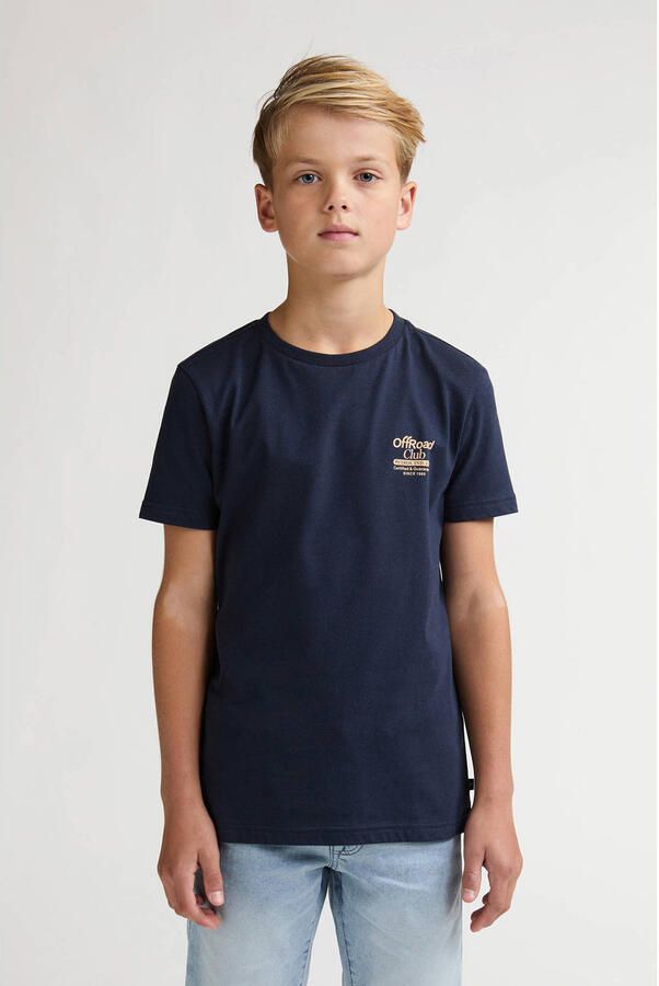 Petrol Industries T-shirt met backprint donkerblauw