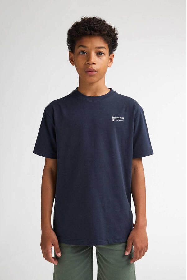 Petrol Industries T-shirt met backprint donkerblauw
