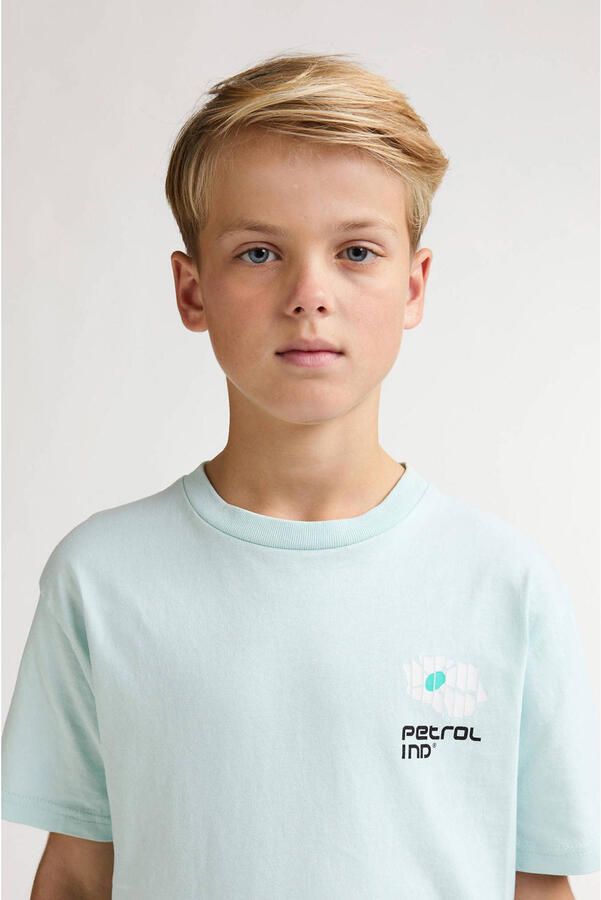 Petrol Industries T-shirt met backprint mintgroen