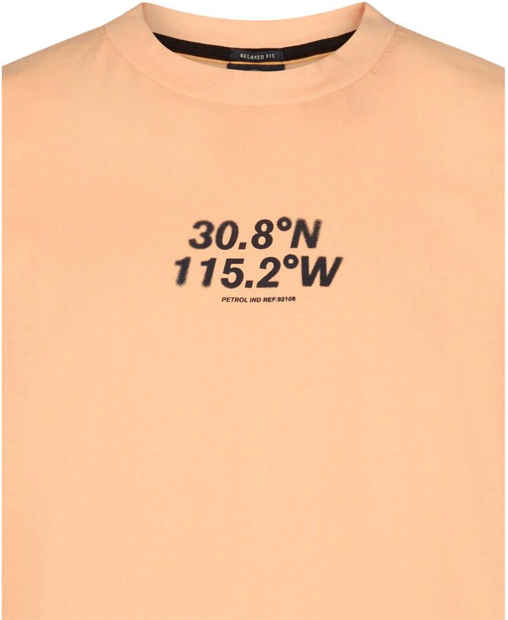 Petrol Industries T-shirt met backprint oranje - Foto 2