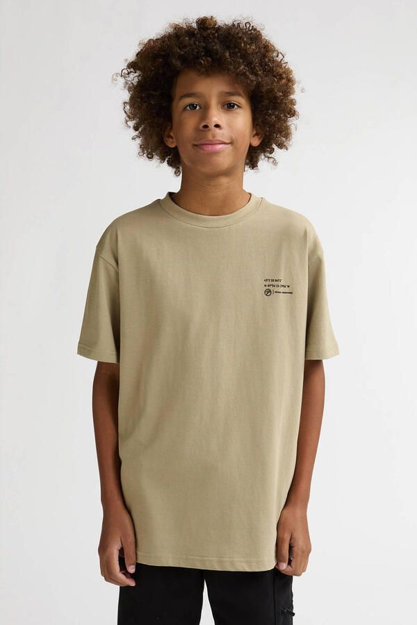 Petrol Industries T-shirt met backprint zand