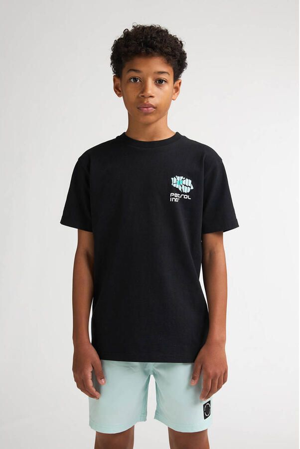 Petrol Industries T-shirt met backprint zwart