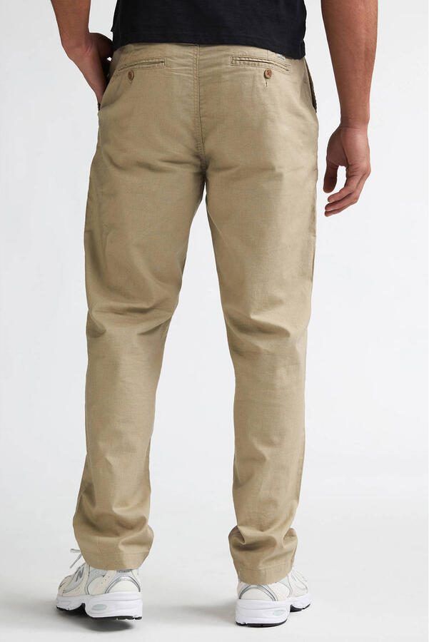 Petrol Industries tapered chino met linnen zand - Foto 2