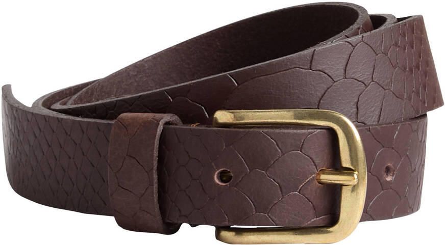 Petrol industries Plus Size leren riem donkerbruin