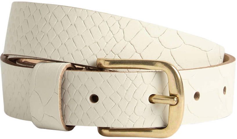 Petrol industries Plus Size leren riem ecru