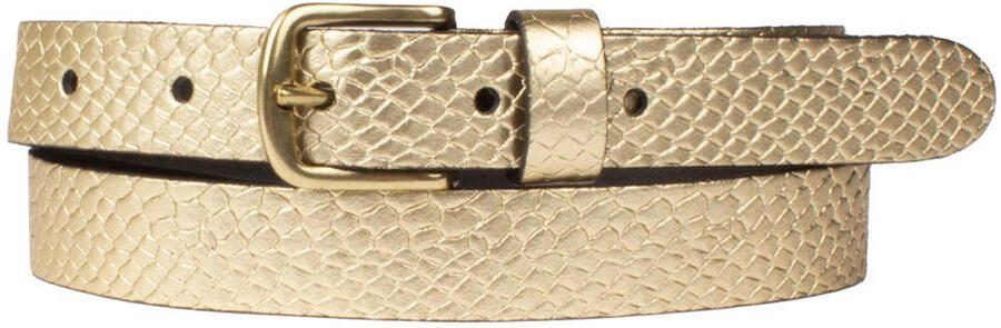 Petrol industries Plus Size metallic leren riem goudkleurig
