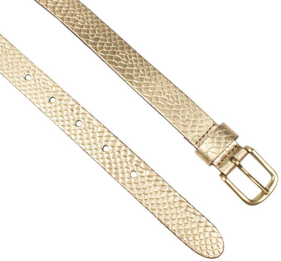 Petrol industries Plus Size metallic leren riem goudkleurig - Foto 2