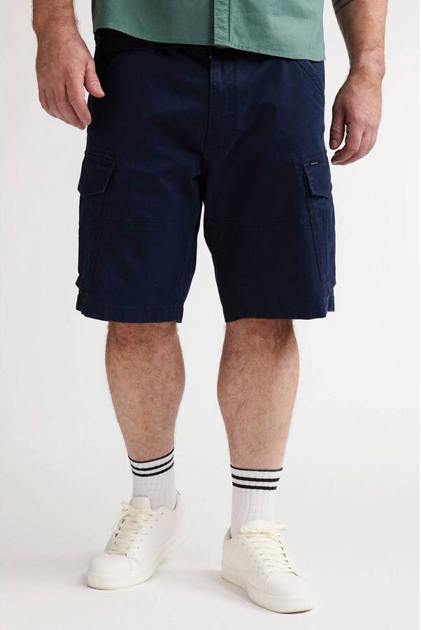 Petrol industries Plus Size regular cargo short donkerblauw