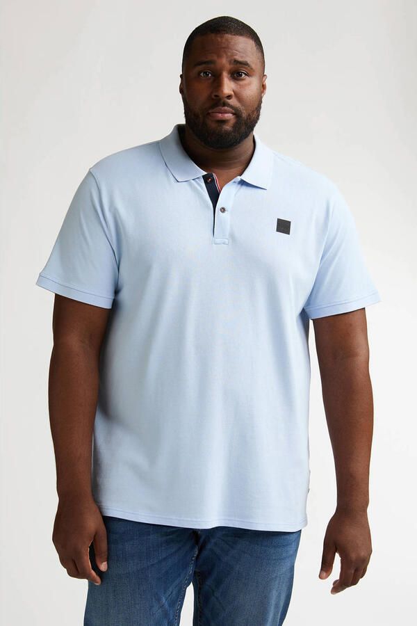 Petrol industries Plus Size regular polo lichtblauw