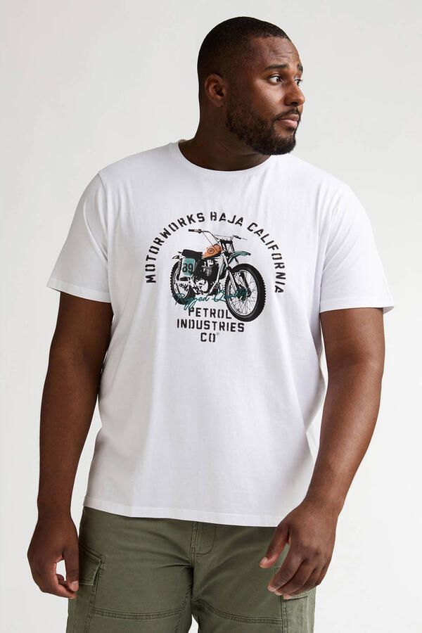 Petrol industries Plus Size regular T-shirt wit