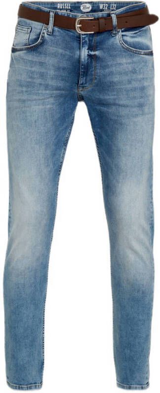 Petrol Industries regular tapered fit jeans RUSSEL met riem light used