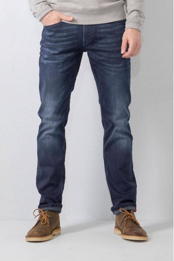 Petrol Industries regular tapered fit jeans RUSSEL met riem dark faded