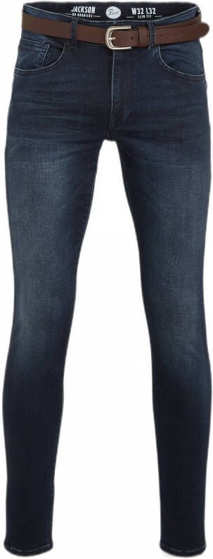 Petrol Industries slim fit jeans JACKSON met riem blue black