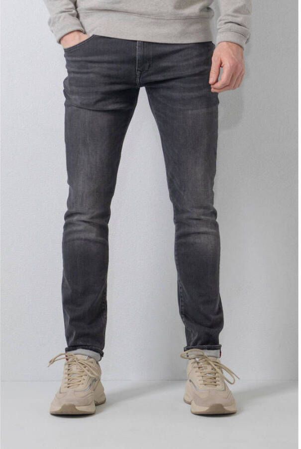 Petrol Industries slim fit jeans JACKSON met riem black stone