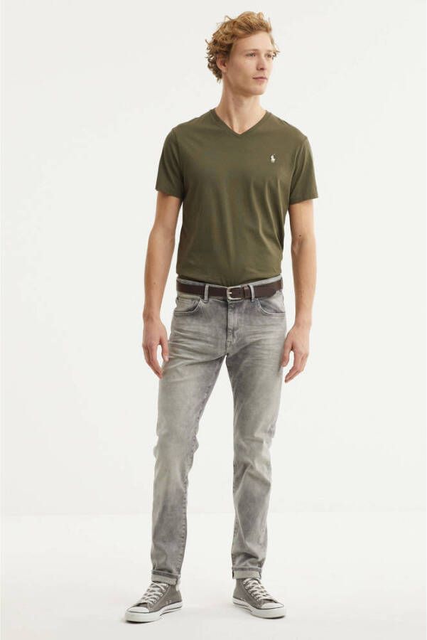 Petrol Industries slim fit jeans Seaham met riem dusty silver