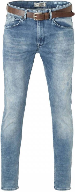 Petrol Industries slim fit jeans Seaham met riem spring indigo