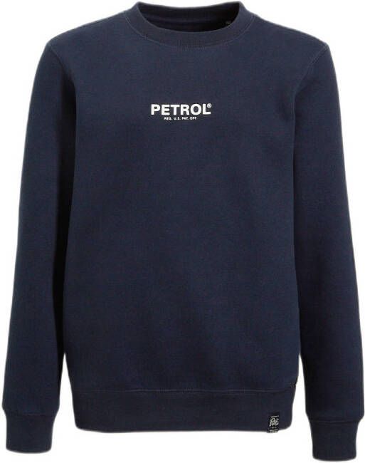 Petrol Industries sweater met logo donkerblauw Logo 164