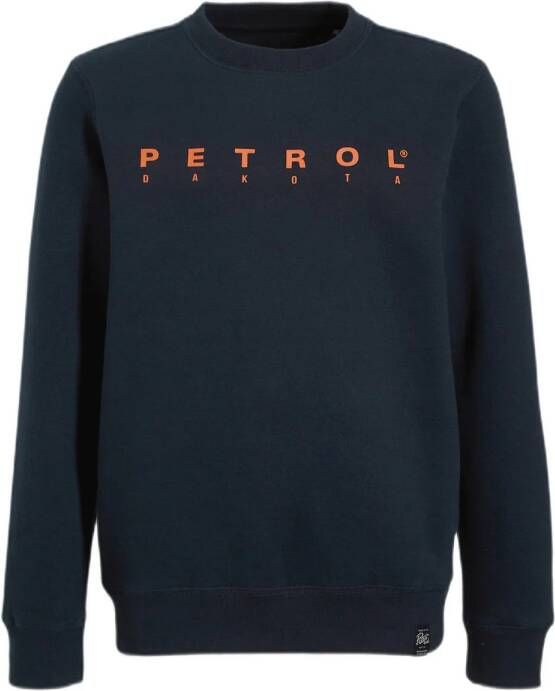 Petrol Industries sweater met logo donkerblauw Logo 128