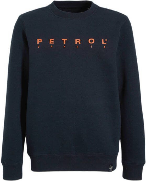 Petrol Industries sweater met logo donkerblauw Logo 128