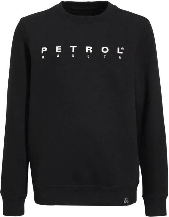 Petrol Industries sweater met logo zwart Logo 116