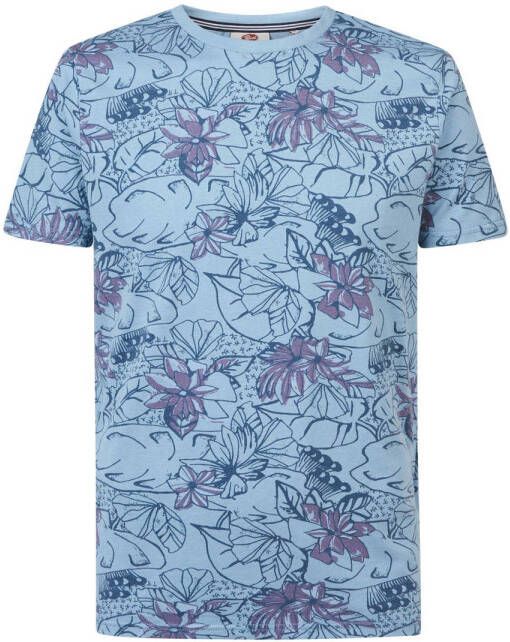 Petrol Industries T-shirt met all over print pacific blue