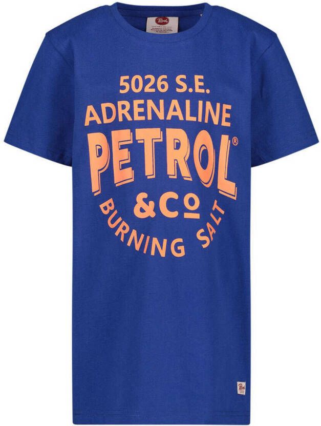 Petrol Industries T-shirt met logo blauw Jongens Katoen Ronde hals Logo 104