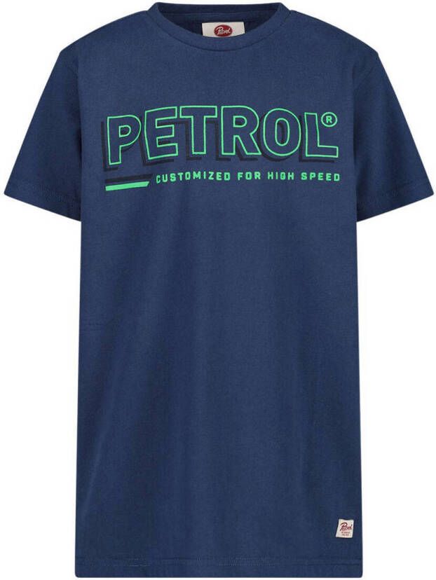 Petrol Industries T-shirt met logo donkerblauw Jongens Katoen Ronde hals 128