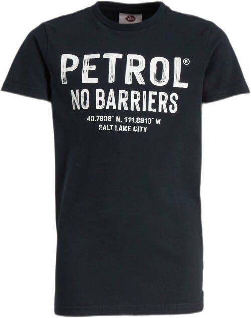 Petrol Industries T-shirt met logo donkerblauw Jongens Katoen Ronde hals 128