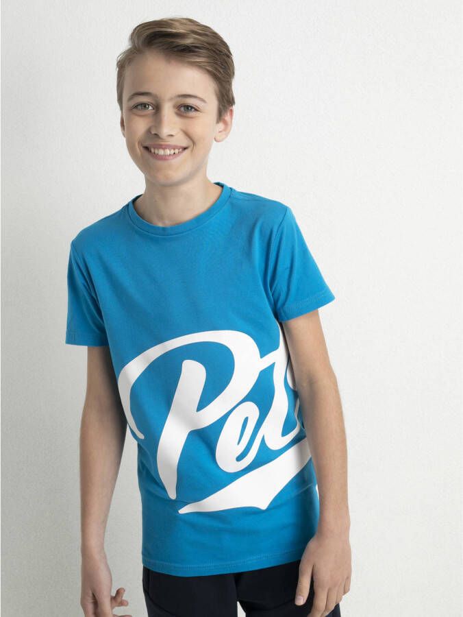 Petrol Industries T-shirt met logo lichtblauw Jongens Stretchkatoen Ronde hals 116