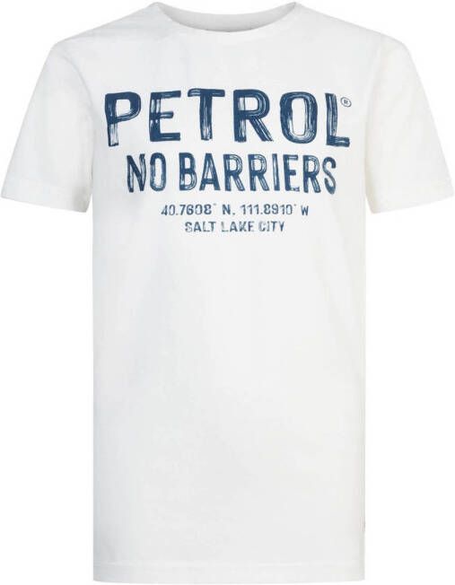 Petrol Industries T-shirt met logo wit Jongens Katoen Ronde hals Logo 128