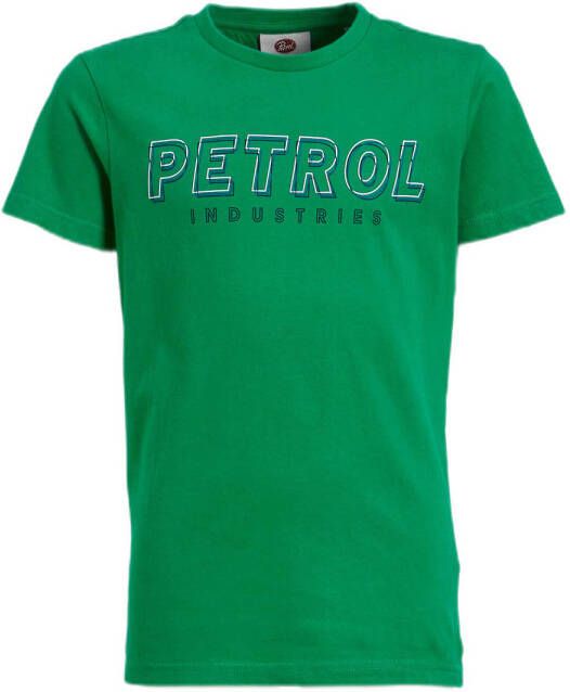 Petrol Industries T-shirt met printopdruk groen Jongens Katoen Ronde hals 176