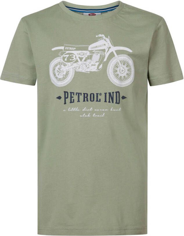 Petrol Industries T-shirt met printopdruk lichtgroen