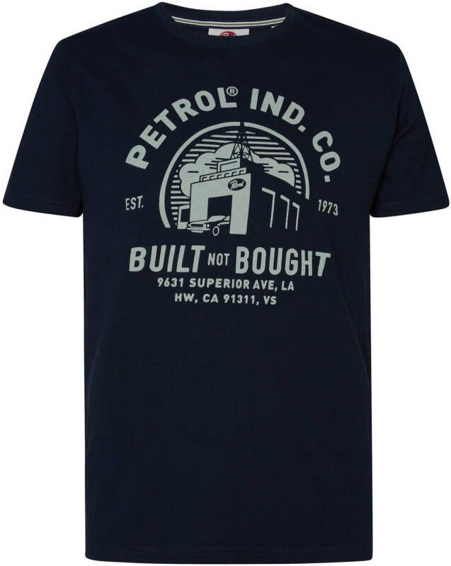 Petrol Industries T-shirt met printopdruk midnight navy