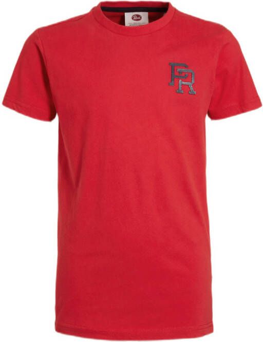 Petrol Industries T-shirt met printopdruk rood Jongens Katoen Ronde hals 116