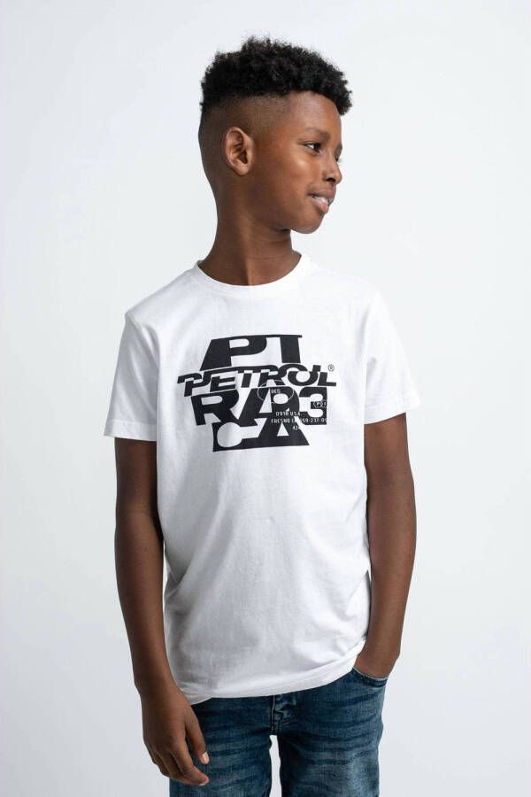 Petrol Industries T-shirt met printopdruk wit Jongens Katoen Ronde hals 116