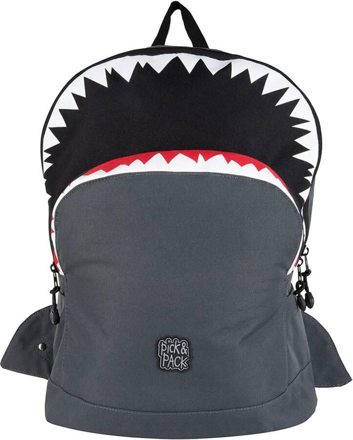 Pick & Pack rugzak Shark Shape L grijs