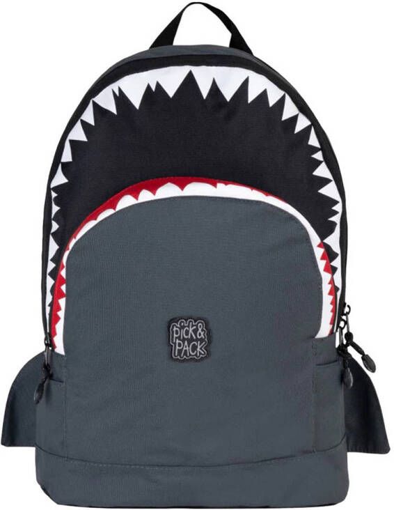 Pick & Pack rugzak Shark Shape M antraciet