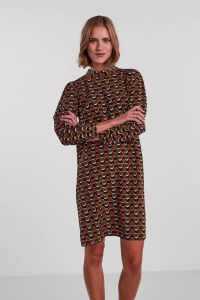 PIECES A-lijn jurk met grafische print olijfgroe