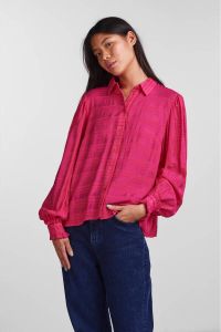 PIECES blouse PCBIRDY met ruches fuchsia