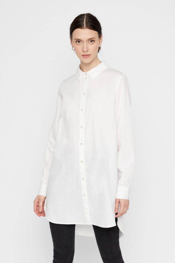 PIECES blouse PCNOMA van biologisch katoen wit