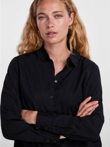 PIECES blouse PCNOMA van biologisch katoen zwart