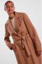 PIECES coat PCJOSIE van gerecycled polyester camel - Thumbnail 1