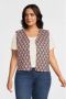 PIECES Curve gilet PCMAILYN met all over print roze groen - Thumbnail 1
