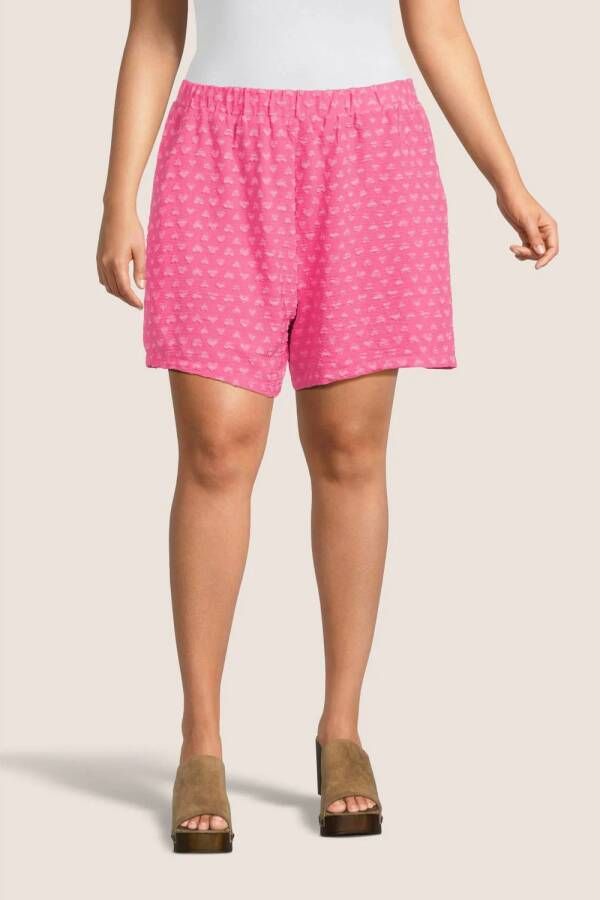 PIECES Curve high waist regular fit short PCMAIKEN met hartjes fuchsia