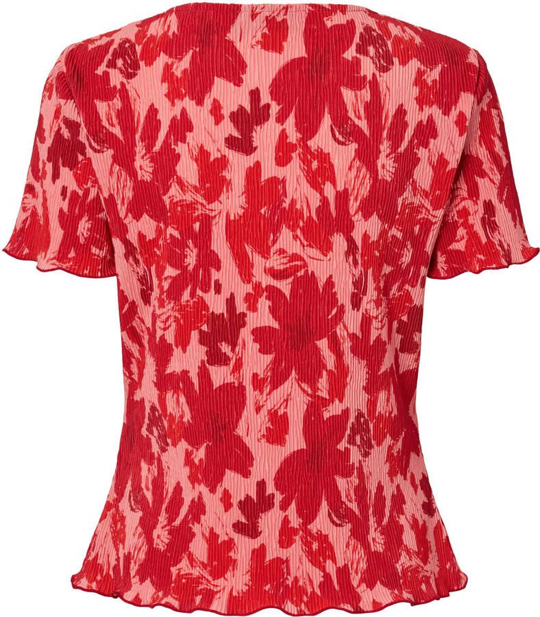PIECES Curve gebloemde top roze