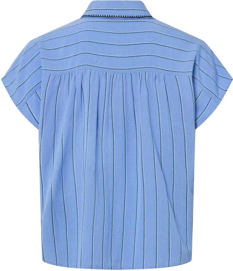 PIECES Curve gestreepte blouse blauw