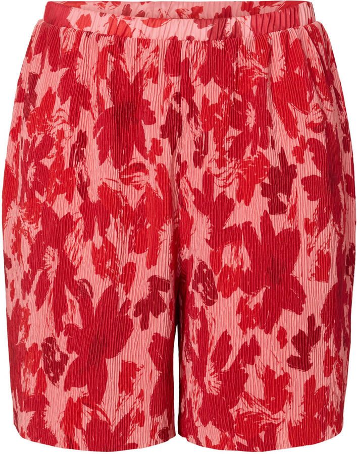 PIECES Curve high waist gebloemde casual short roze