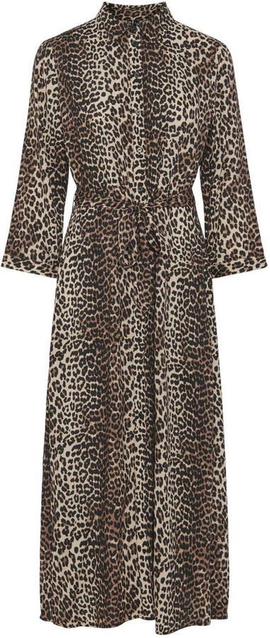 PIECES Curve jurk PCNAJA met panterprint